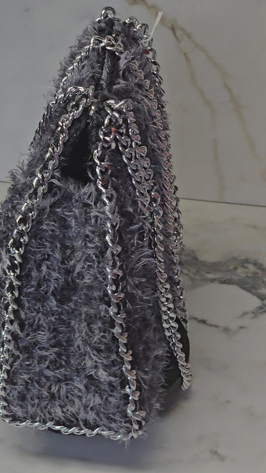 Gray Fur Purse